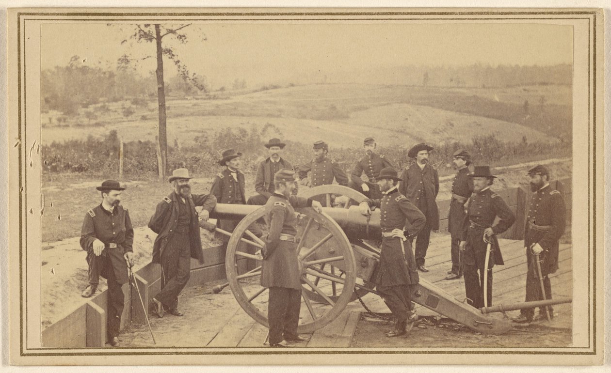 Generał Sherman i jego sztab przed Atlantą, 19 lipca 1864 autorstwa Mathew B. Brady