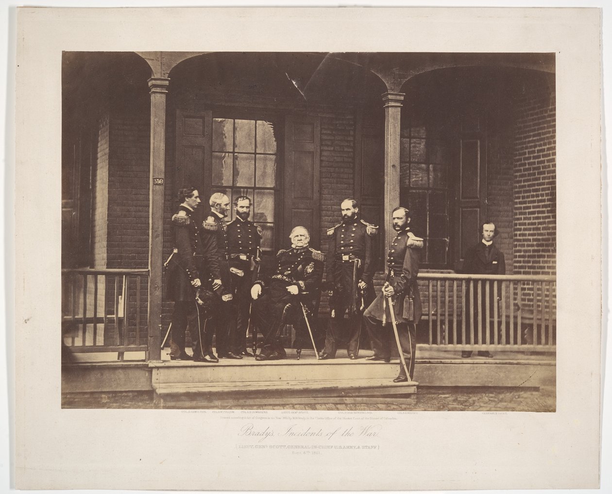 Generał porucznik Scott, głównodowodzący Armii Stanów Zjednoczonych, wraz ze sztabem autorstwa Mathew B. Brady