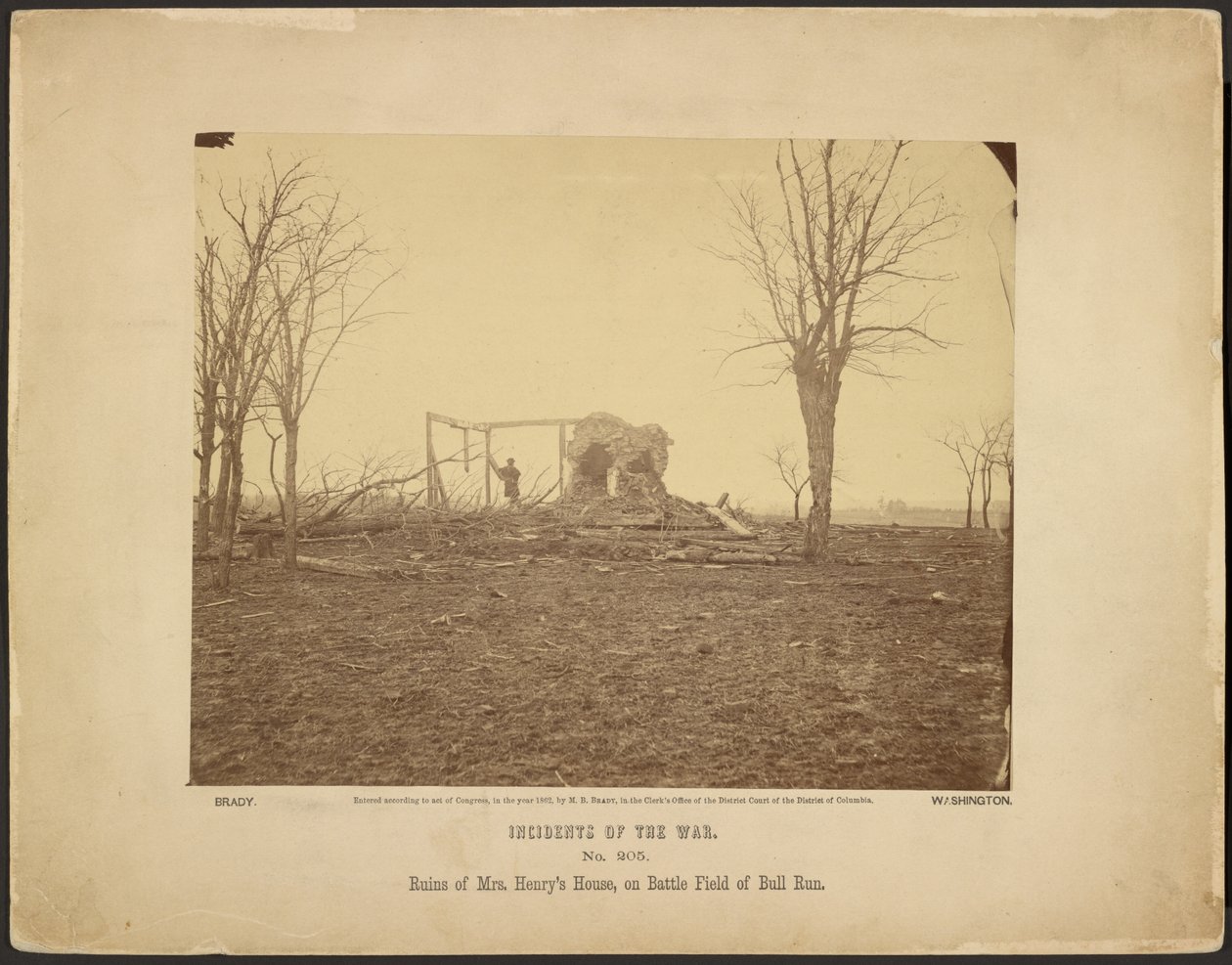 Ruiny domu pani Henry na polu bitwy pod Bull Run autorstwa Mathew B. Brady