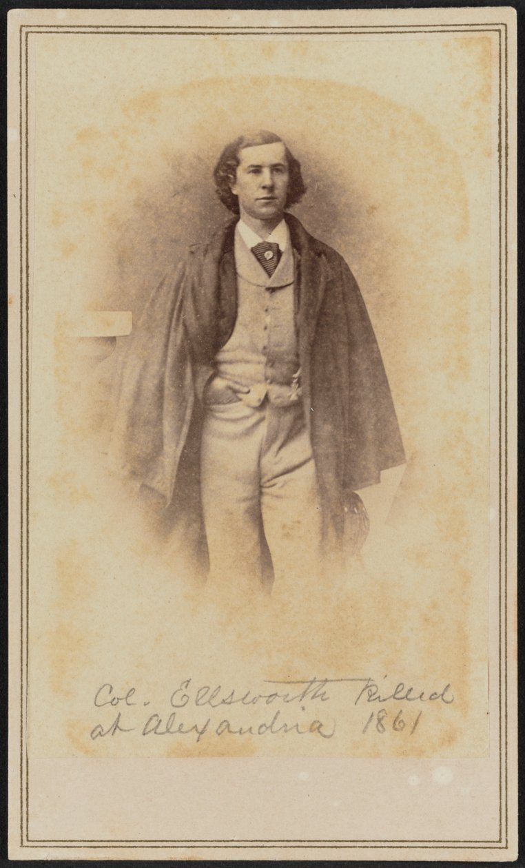 Carte-de-visite portret płk. Elmer Ephraim Ellsworth, 1861. autorstwa Mathew Brady