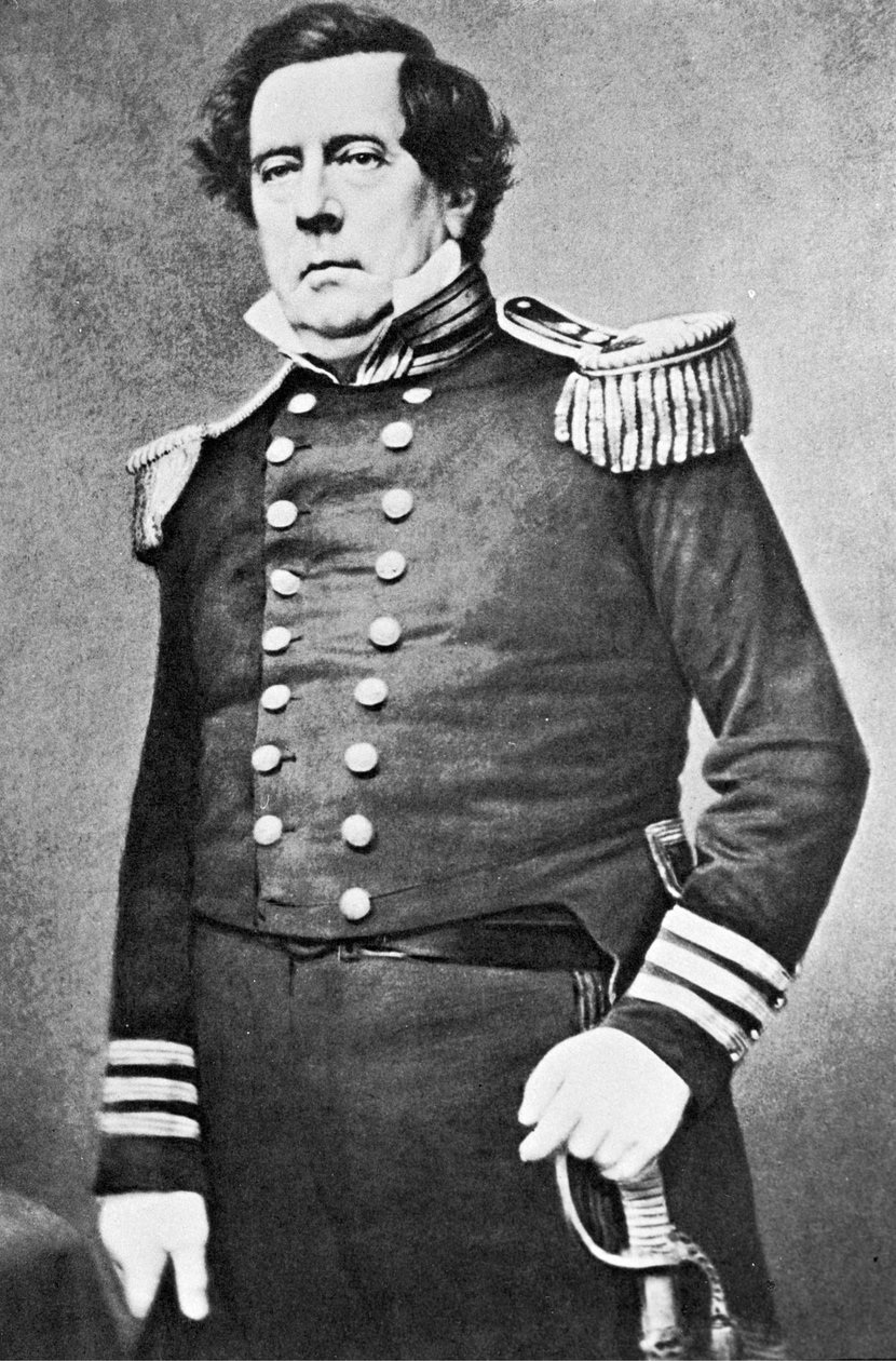 Komandor Perry (zdjęcie czarno-białe) autorstwa Mathew Brady