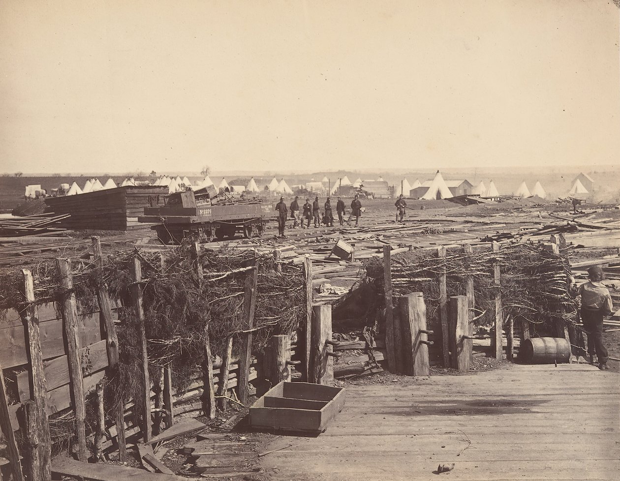 Fortyfikacje, Manassas, zajęte przez XIII Mszę, 1862. autorstwa Mathew Brady