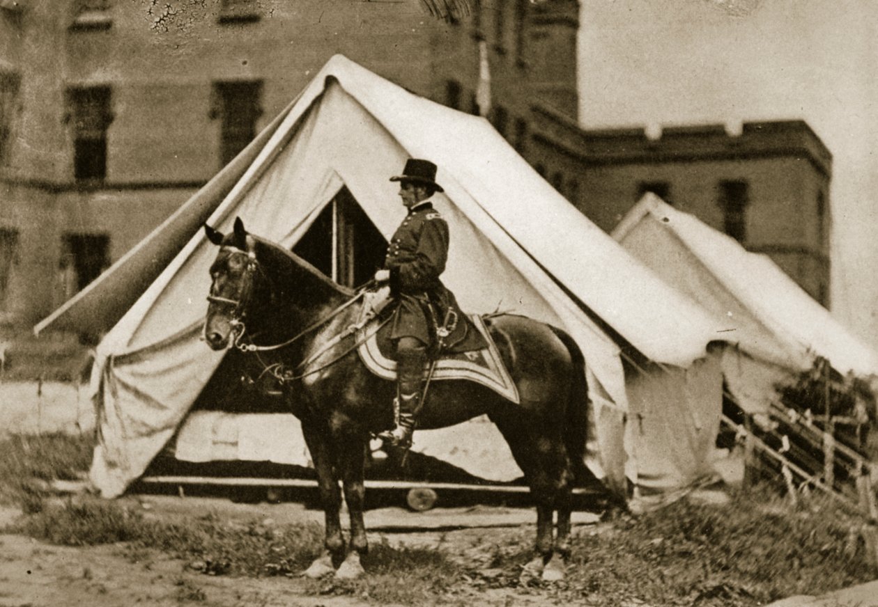 Generał Hooker na koniu, 1863 autorstwa Mathew B. Brady