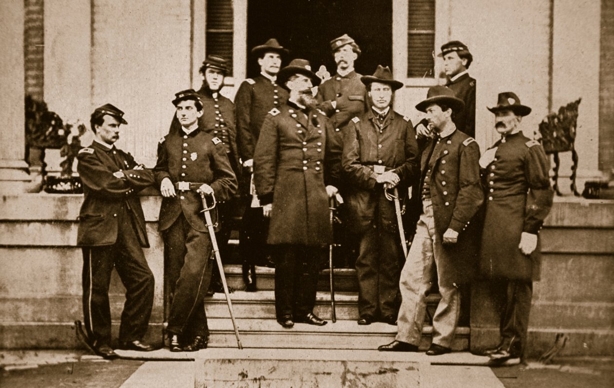 Generał O. B. Wilcox i sztab, 1861-65 autorstwa Mathew B. Brady