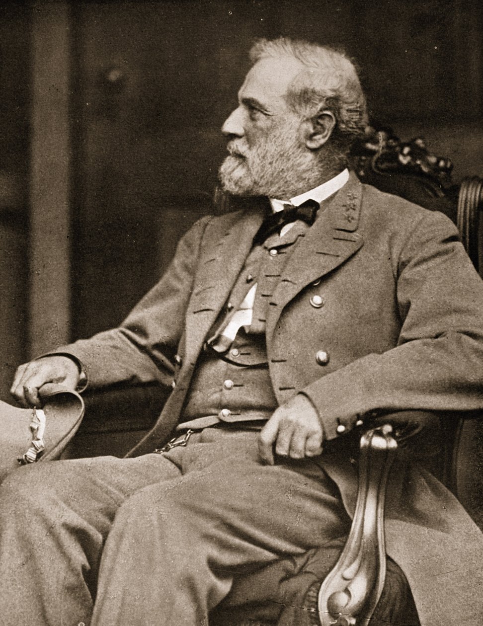 Generał Robert E. Lee siedzi w swoim domu w Richmond, 1865 r. autorstwa Mathew B. Brady