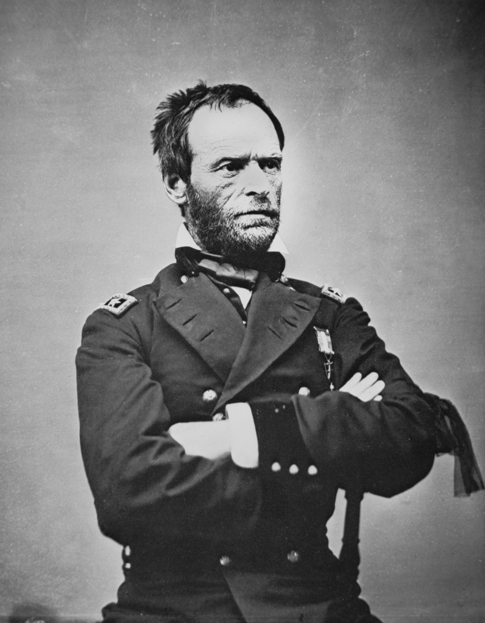 Generał William T. Sherman (1820-91) (zdjęcie czarno-białe) autorstwa Mathew Brady