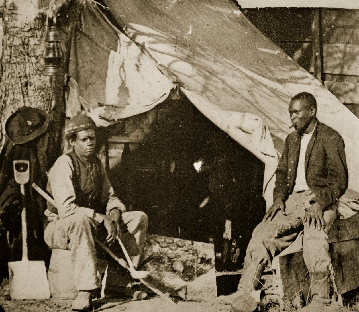 John Henry i Reuben w czasie wolnym, 1861-65 autorstwa Mathew B. Brady