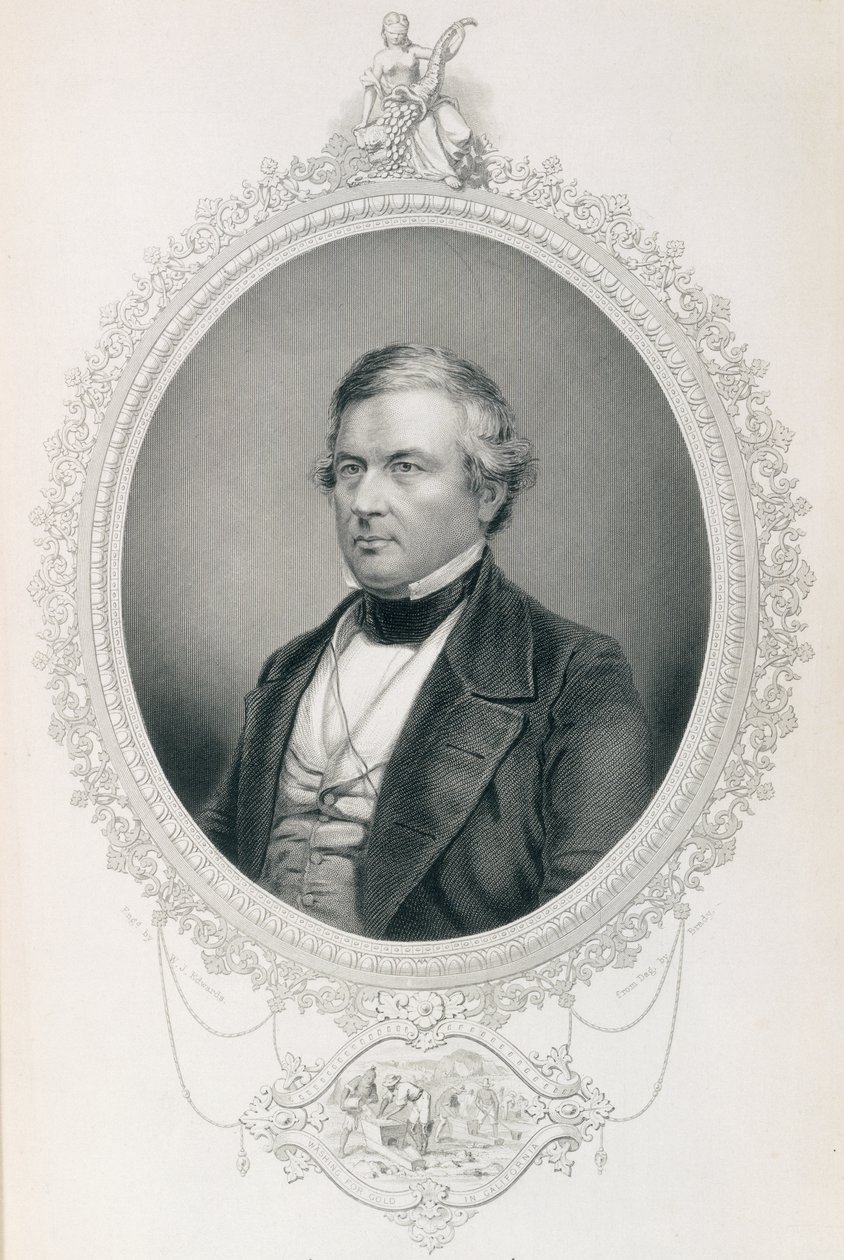Millard Fillmore, z „Historii Stanów Zjednoczonych”, tom II, autorstwa Charlesa Mackay, grawerowane przez WJ Edwardsa z dagerotypu (grafika) autorstwa Mathew B. Brady