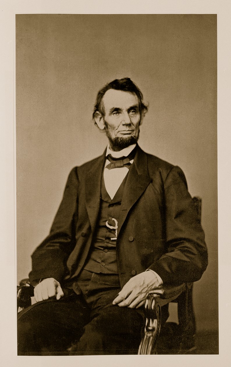 Portret Abrahama Lincolna (1809-65) (zdjęcie bw) autorstwa Mathew B. Brady