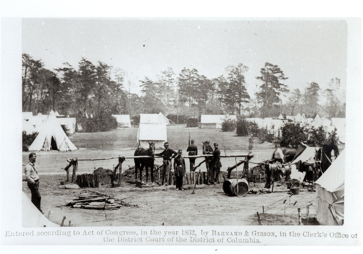 Kwatera Główna Yankee, obóz Whinfield, 3 maja 1862 r. autorstwa Mathew B. Brady