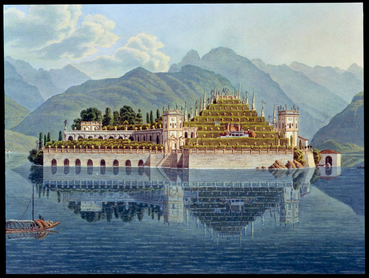 Ogrody tarasowe, Isola Bella, Jezioro Maggiore, Włochy, 1819 autorstwa Mathias Gabriel Lory