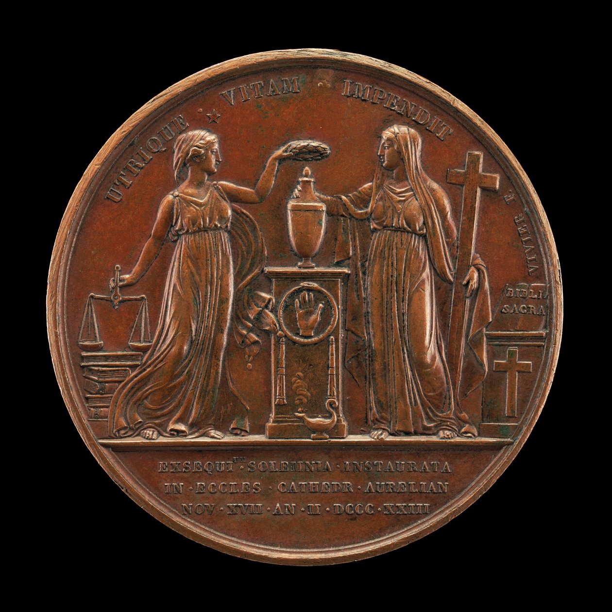 Sprawiedliwość i wiara [rewers], 1823. autorstwa Mathias Nicholas Marie Vivier