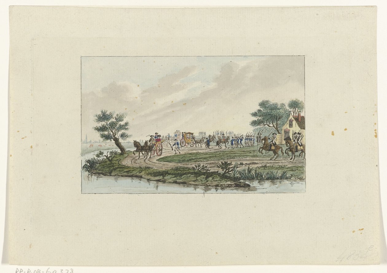 Aresztowanie księżnej w Goejanverwellesluis, 1787 autorstwa Mathias de Sallieth