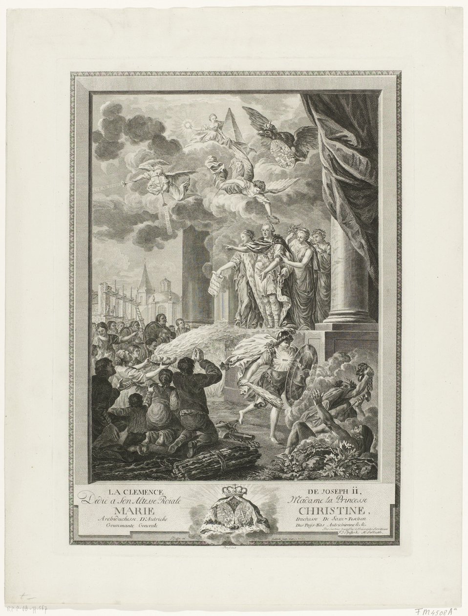 Łaskawość cesarza Józefa II dla protestantów, 1783 La Clemence de Joseph II (tytuł na obiekcie) autorstwa Mathias de Sallieth