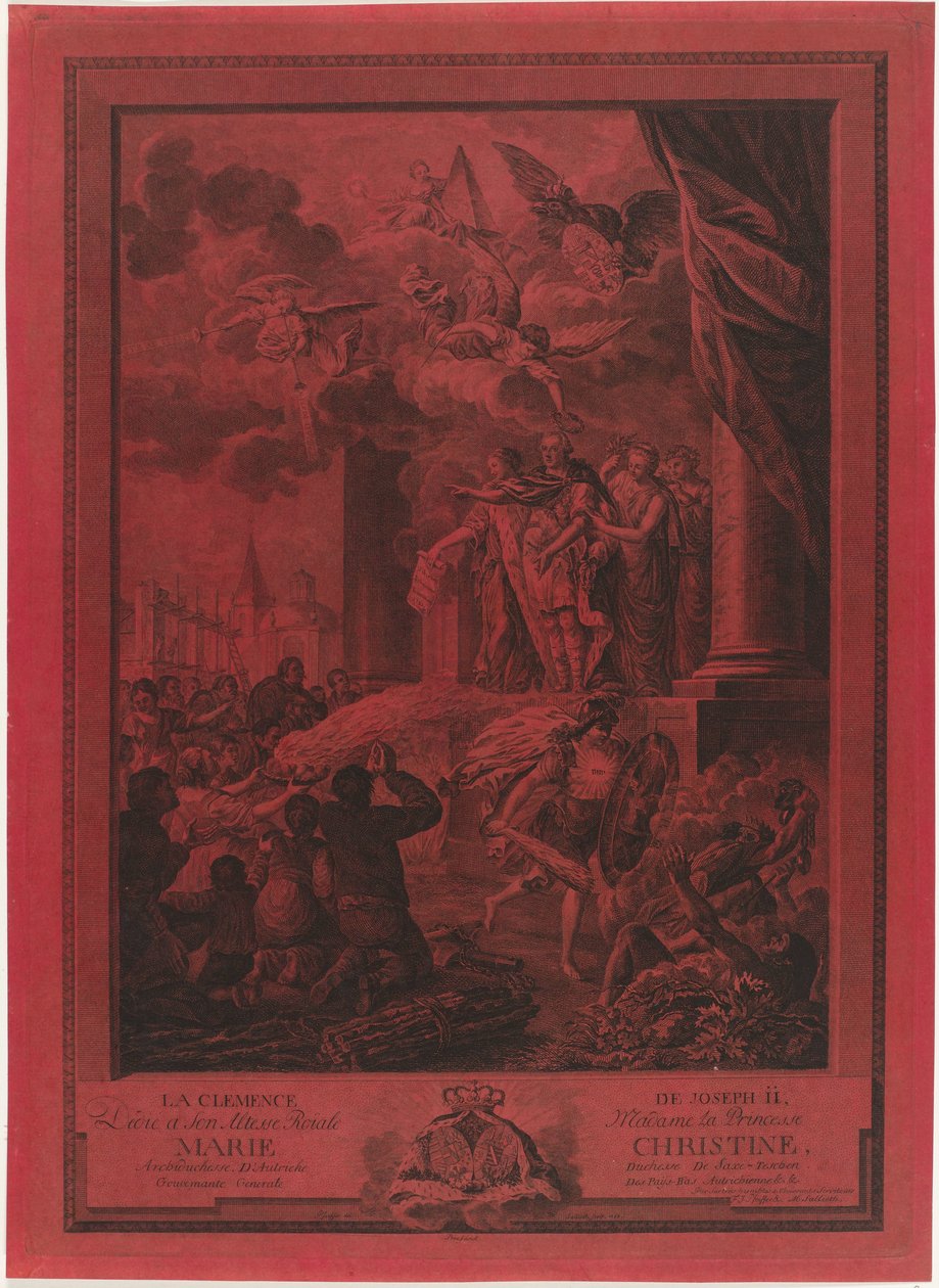 Łaskawość cesarza Józefa II dla protestantów, 1783 La Clemence de Joseph II (tytuł na obiekcie) autorstwa Mathias de Sallieth