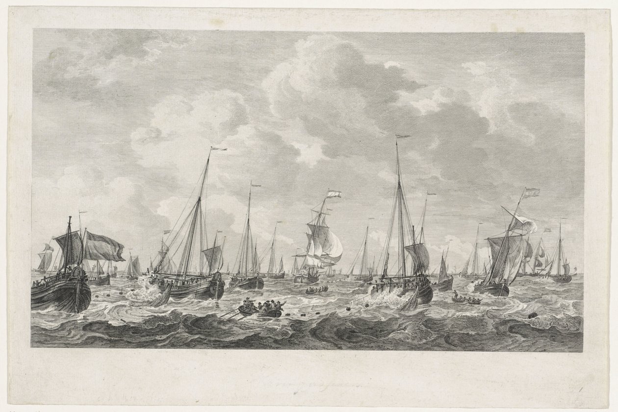 Połowy śledzia, 1781 autorstwa Mathias de Sallieth