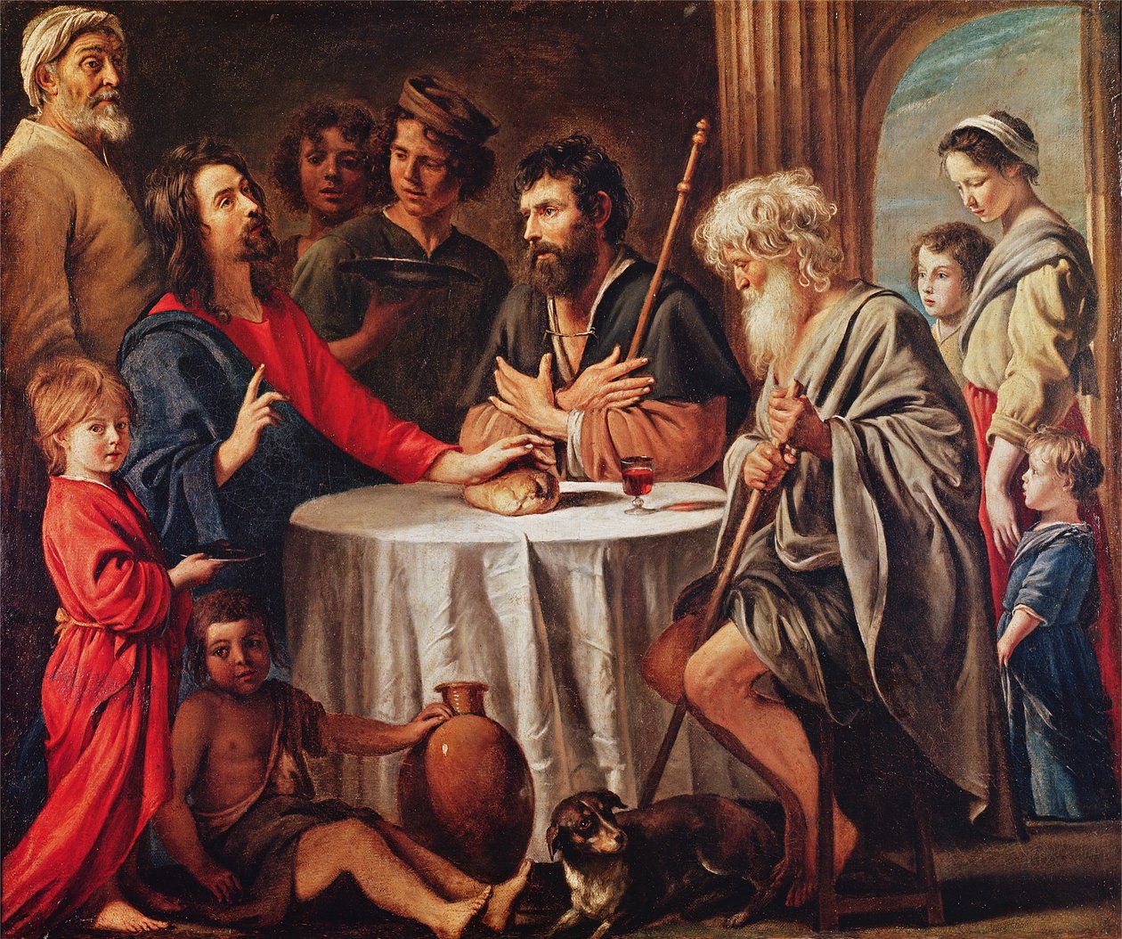 Uczniowie w Emaus autorstwa Mathieu Le Nain