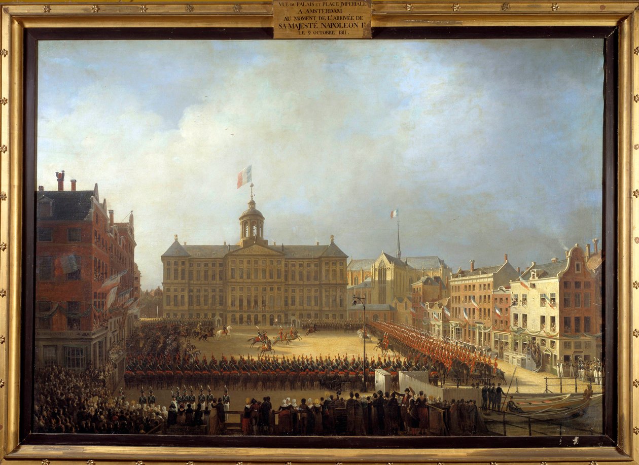 Przybycie Napoleona I (1769-1821) na Place Royale w Amsterdamie 15.10.1811 Obraz Mathieu Ignace Van Bree (1773-1839) 1811 Boissy Saint Leger. Zamek Grosbois autorstwa Mathieu Ignace van Bree