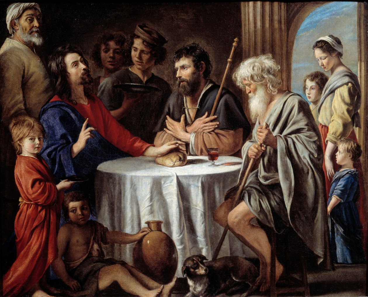 Pielgrzymi z Emaus. Obraz Mathieu Le Nain (Lenain) (1607-1677) autorstwa Mathieu Le Nain