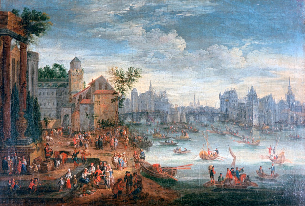„Sekwana, Paryż”, XVII wiek autorstwa Mathieu Schoewaerdts