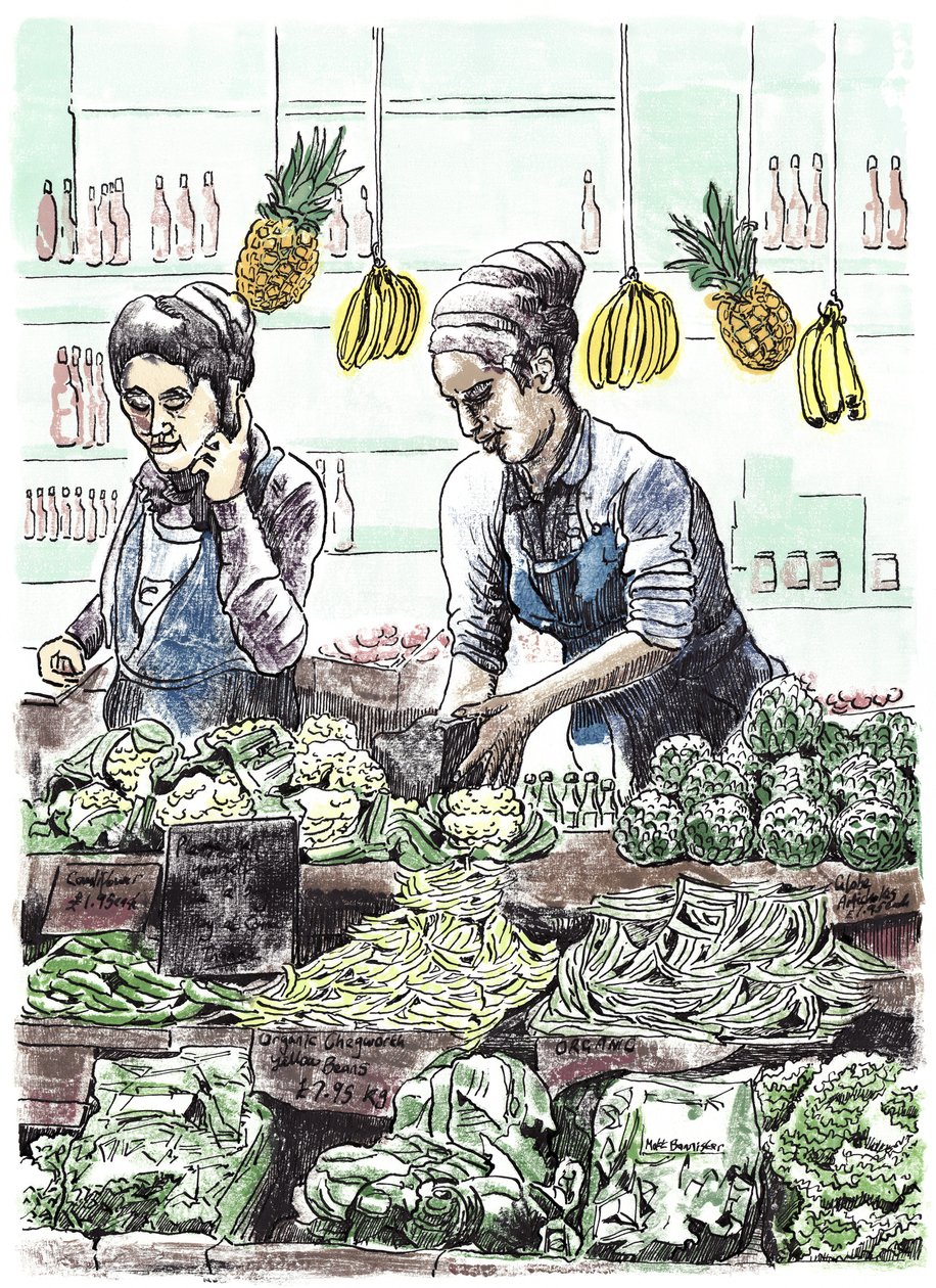 Borough Veg 2, 2013 (tusz na papierze) autorstwa Matt Bannister