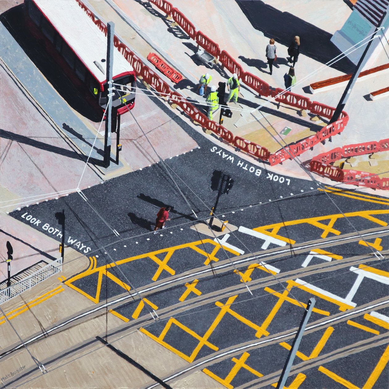 Check Your Travel, 2020 (akryl na panelu) autorstwa Matt Bannister