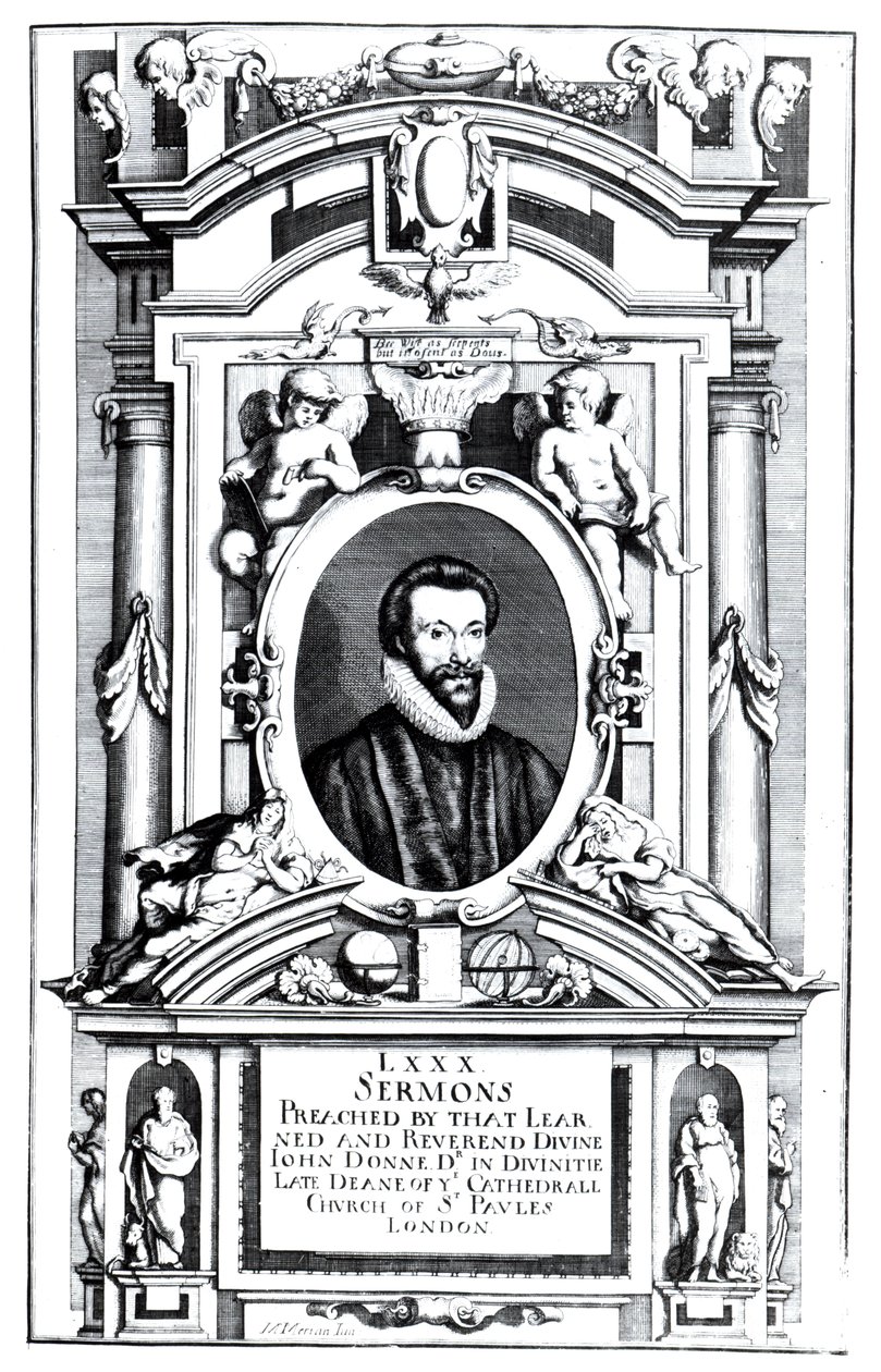 Frontyspis do „Osiemdziesięciu kazań głoszonych przez tego uczonego i wielebnego Boskiego, Johna Donne”, wyd. 1640 autorstwa Mattaus the Younger Merian