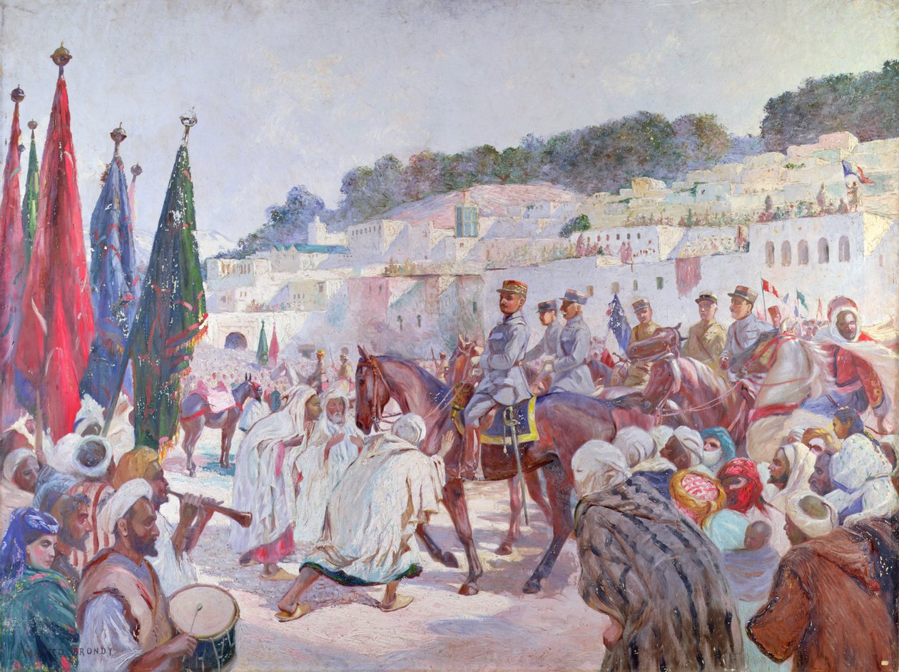 Wjazd generała Pomeyrana do Ouezzan lub Meknes, Maroko autorstwa Matteo Brondy