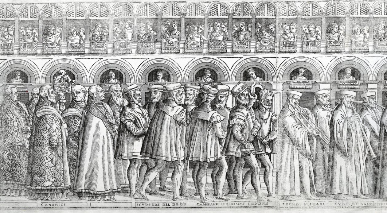 Procesja dożów, ok. 1555-60 (zob. także 476241-2, 476244-5) autorstwa Matteo Pagani