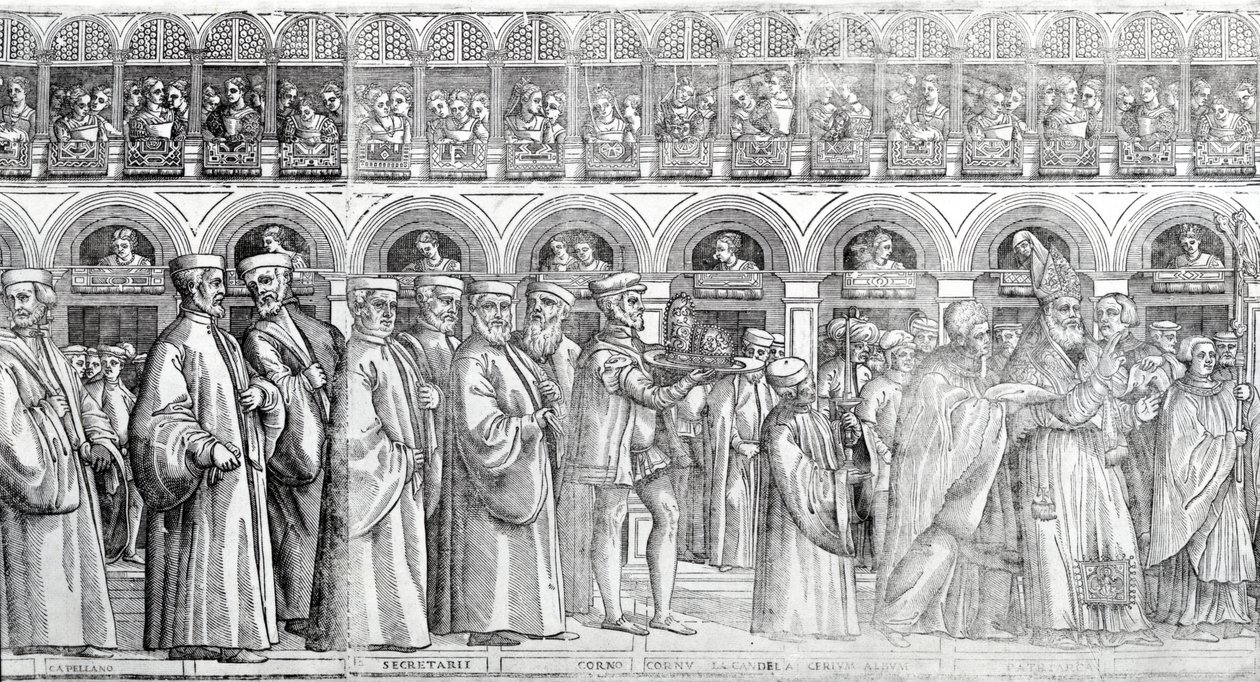 Procesja dożów, ok. 1555-60 (drzeworyt) (zob. też 476241-3,476245) autorstwa Matteo Pagani