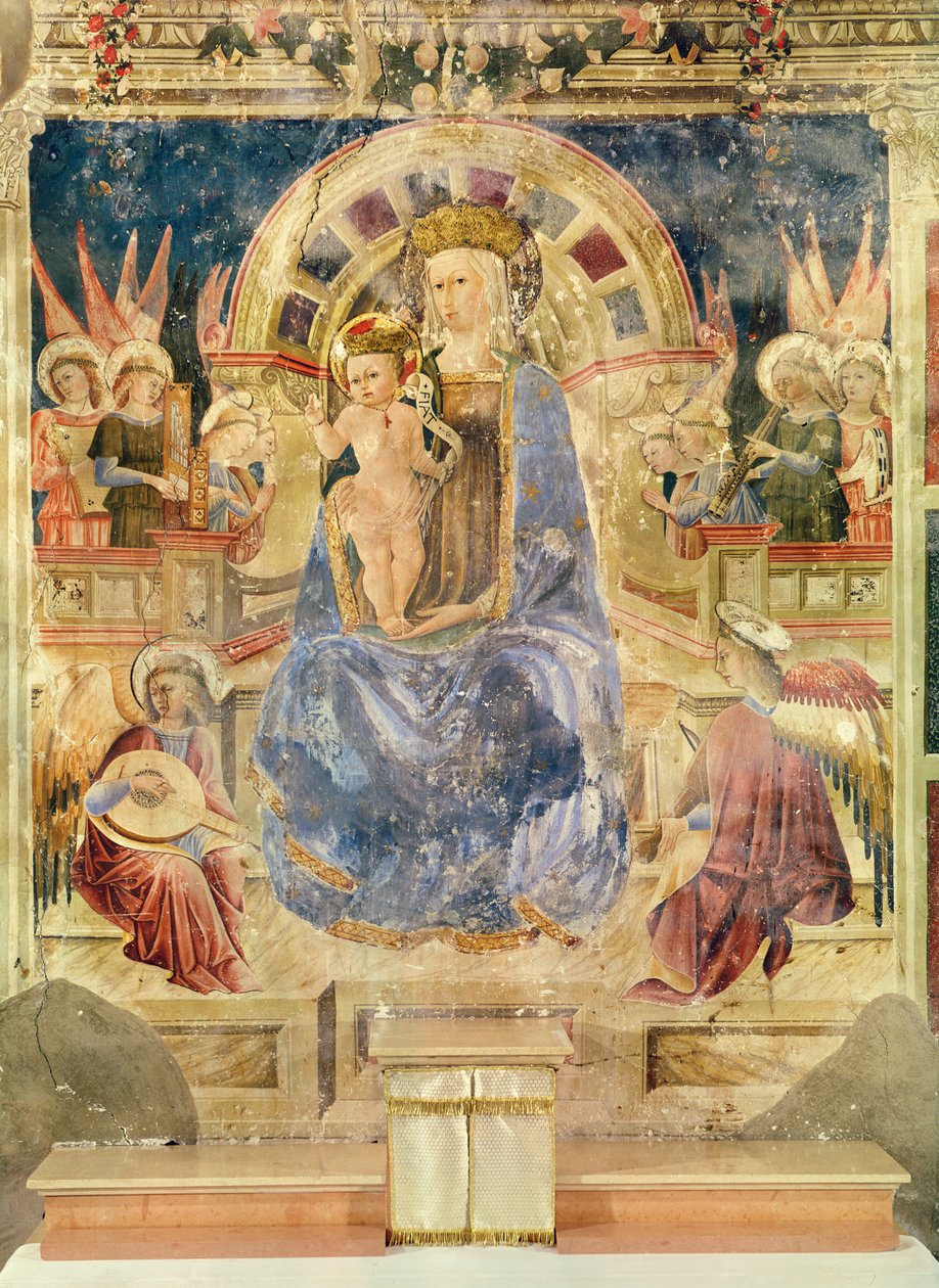 Dziewica w chwale między aniołami i świętymi, 1468 autorstwa Matteo da Gualdo