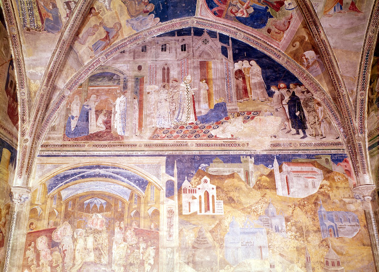 Sceny z życia św. Martiala, z kaplicy Tinel, 1344-45 autorstwa Matteo di Giovanetto da Viterbo