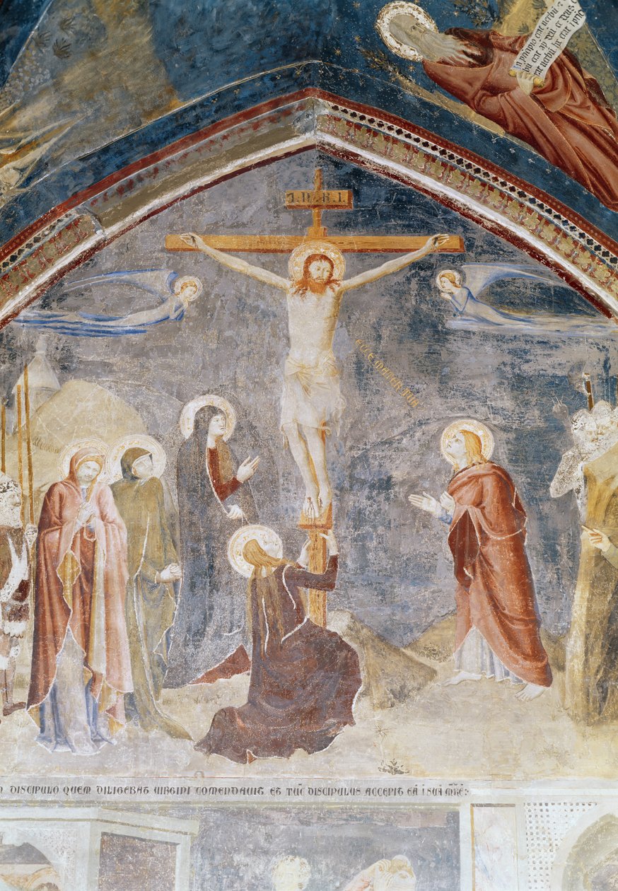 Ukrzyżowanie, detal od środka, z kaplicy św. Jana, 1347 autorstwa Matteo di Giovanetto da Viterbo