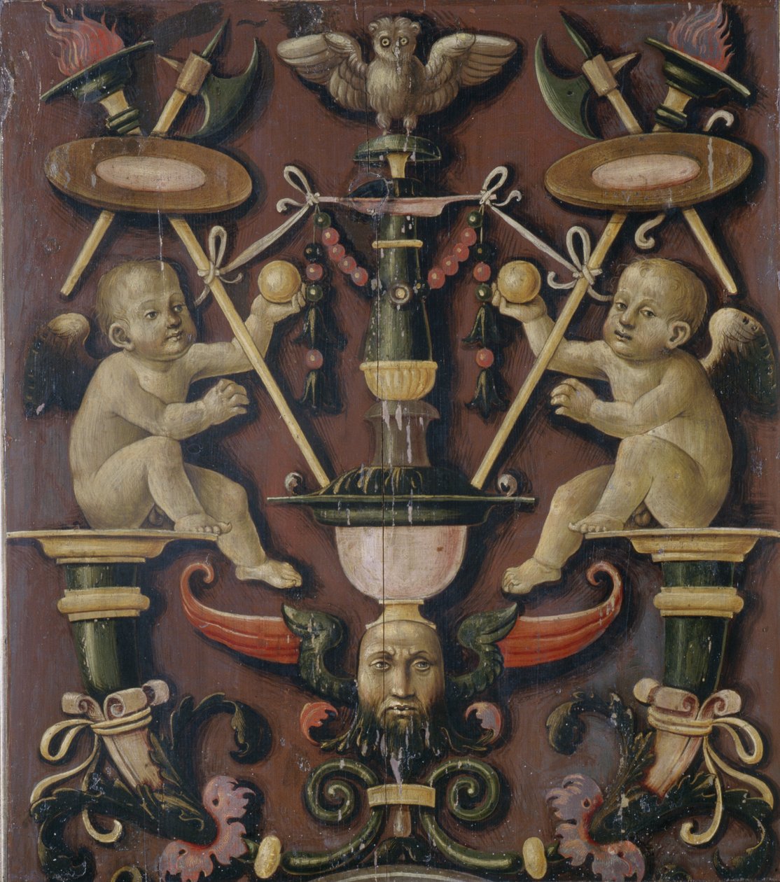 Motyw z Putti (tempera na drewnie iglastym) autorstwa Matteo di Giuliano di Lorenzo Balducci