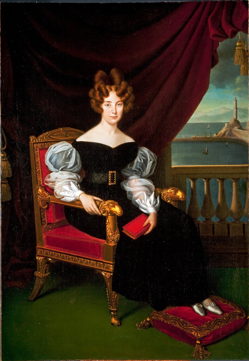 Portrait of Mary (Maria) Brignole-Sale (Brignole Sale) De Ferrari, Duchess of Galliera (181-1888) Obraz Matteo Antonio Picasso (1794-1879) Geny, Nowe muzea uliczne autorstwa Matteo Antonio Picasso