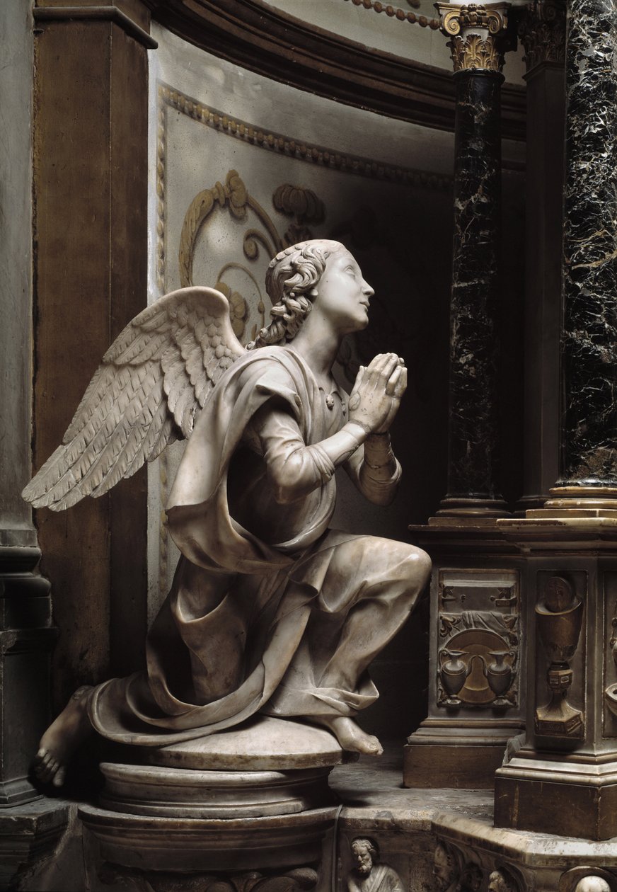 Anioł w adoracji Marmurowa rzeźba Matteo Civitali (1436-1501) autorstwa Matteo Civitali