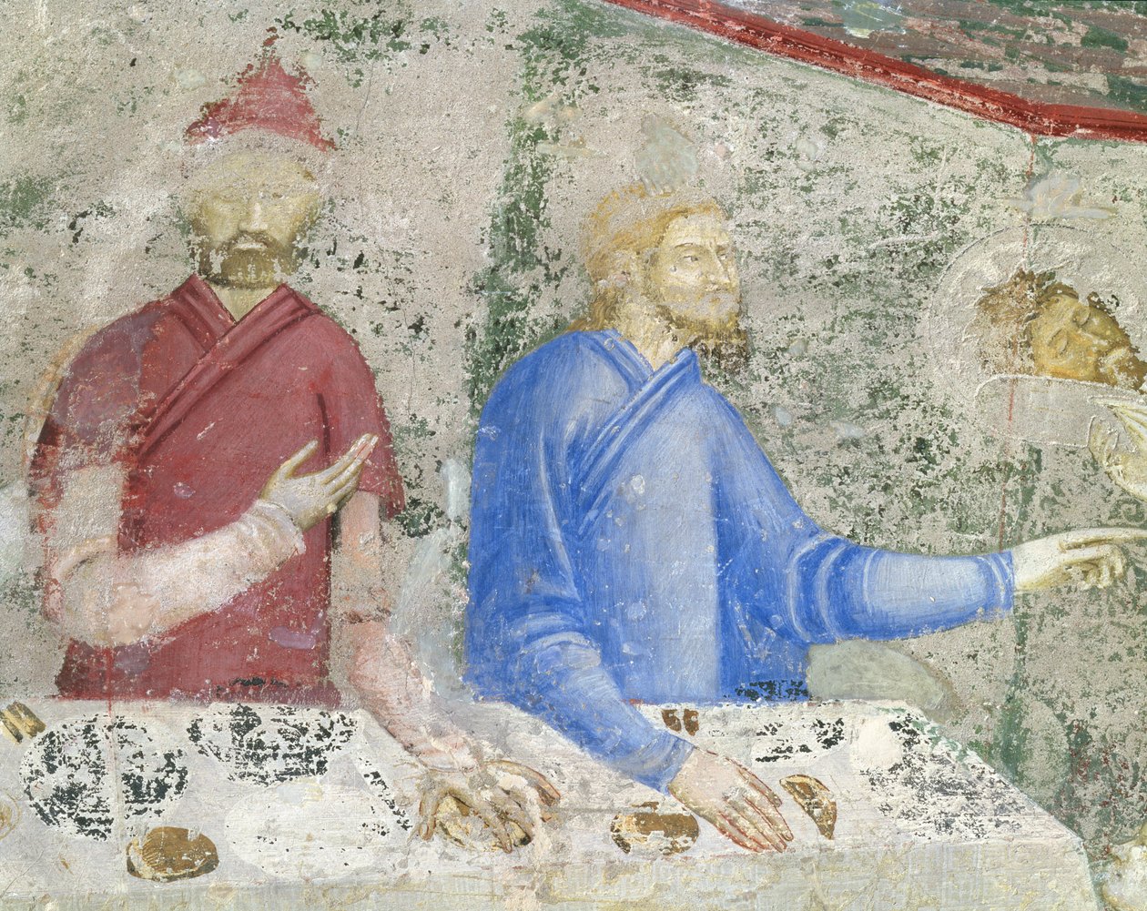 Święto Heroda, detal z kaplicy św. Jeana, 1347 r. (detal z 87131) autorstwa Matteo Giovanetti