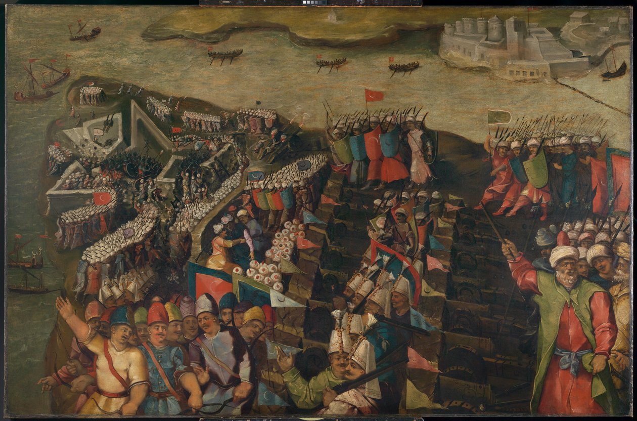 Oblężenie Malty: zdobycie St Elmo, 23 czerwca 1565, koniec XVI wieku (olej na płótnie) autorstwa Matteo Perez d