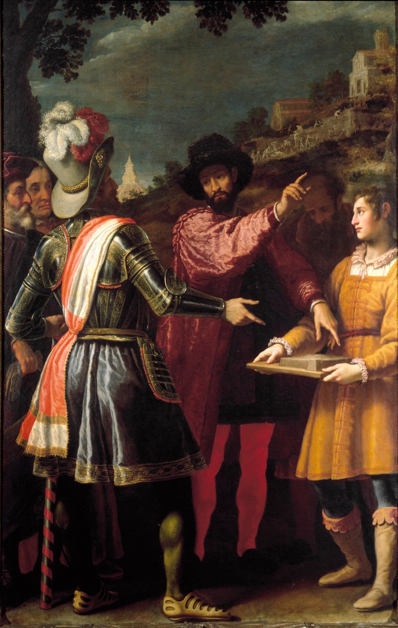 Malarz, rzeźbiarz i architekt Michał Anioł Buonarroti zwany Michałem Aniołem (Michelangelo lub Michelangelo autorstwa Matteo Rosselli