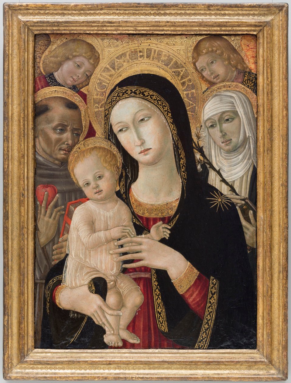 Madonna z Dzieciątkiem ze świętą Katarzyną ze Sieny, świętym Antonim z Padwy i aniołami autorstwa Matteo di Giovanni