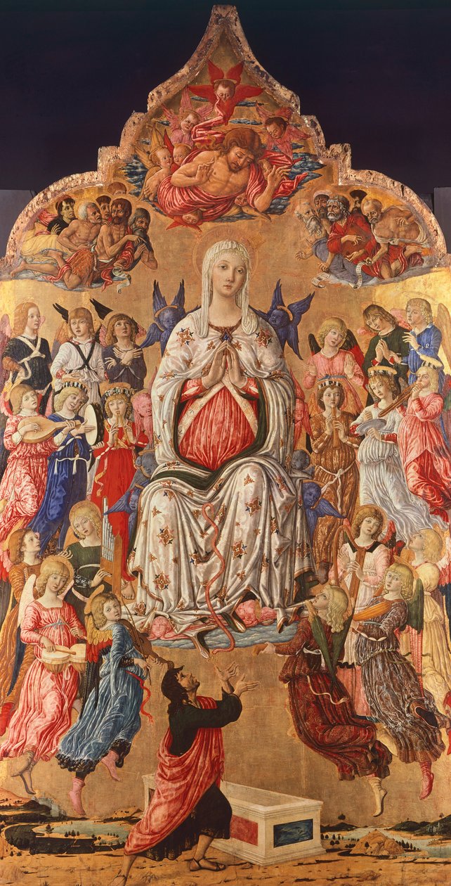 Madonna z pasa, autorstwa Matteo di Giovanni (ca 1430-1495) autorstwa Matteo di Giovanni