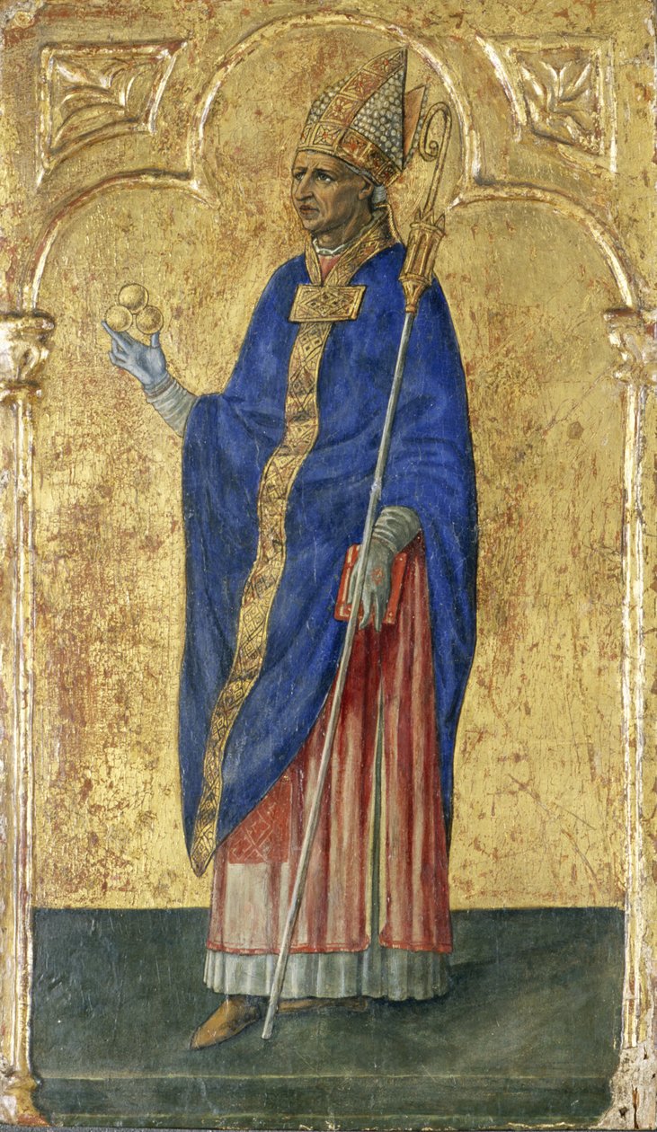 Święty Mikołaj z Bari (tempera na drewnie topoli) autorstwa Matteo di Giovanni di Bartolo