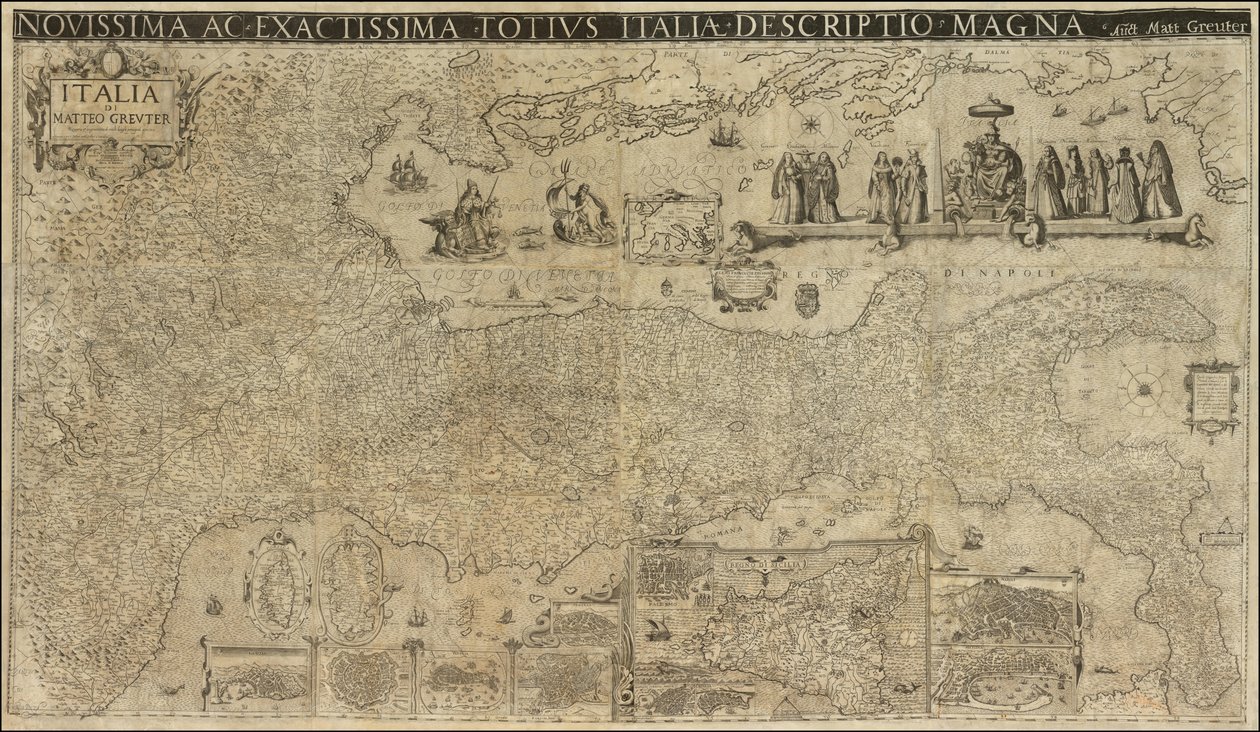 Mapa Włoch z 1630 r. autorstwa Matthaeusa Greutera, opublikowana w 1657 r. przez Stefano Scolariego autorstwa Matthaus Greuter