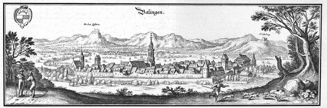 Balingen - fragment Topographia Sueviae (Schwaben) autorstwa Matthaus Merian