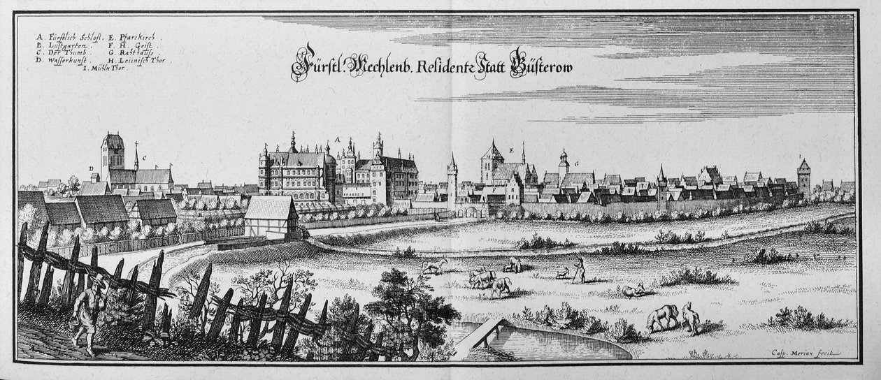 Büsterow autorstwa Matthaus Merian