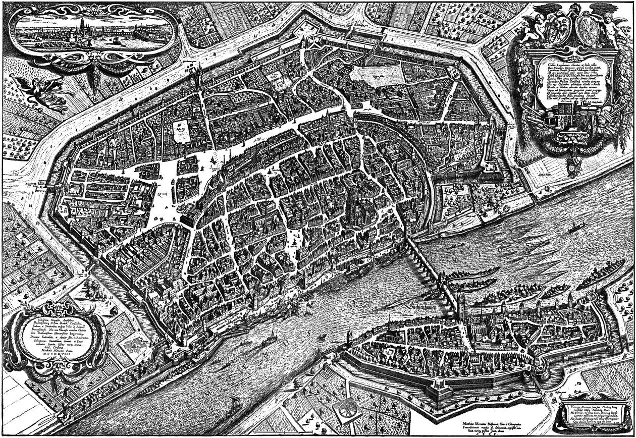 Frankfurt nad Menem, 1628 autorstwa Matthaus the Elder Merian
