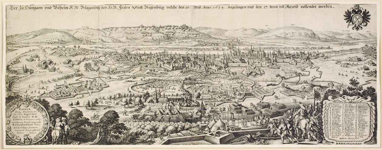 Oblężenie Ratyzbony, 1634 autorstwa Matthaus the Elder Merian