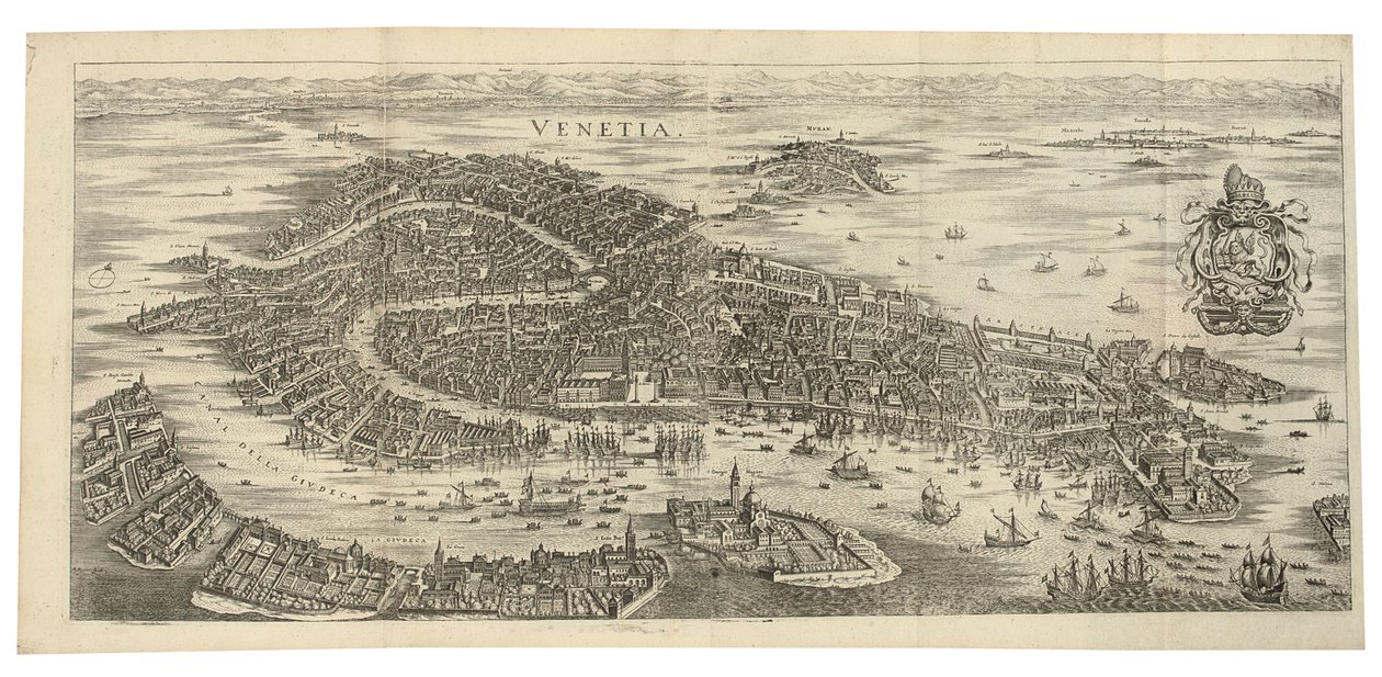 Składana panorama Wenecji, 1688, drukowana ok. 1700 autorstwa Matthaus Merian