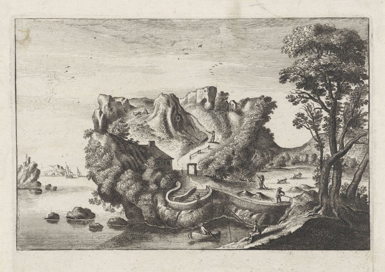 Antropomorficzny krajobraz w formie głowy mężczyzny autorstwa Matthaus the Elder (after) Merian