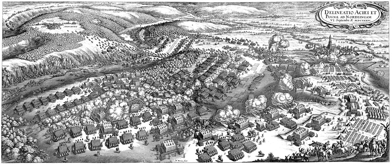 Bitwa pod Nördlingen w dniu 6 września 1634, 1670 autorstwa Matthaus the Elder Merian